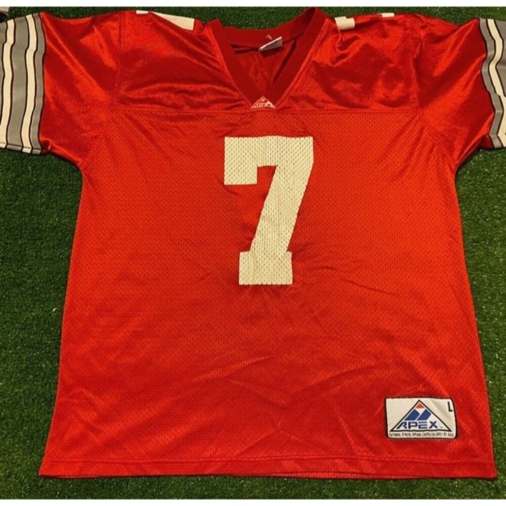 Vintage Ohio State Buckeyes jersey mens large red gray football Apex One 1990s